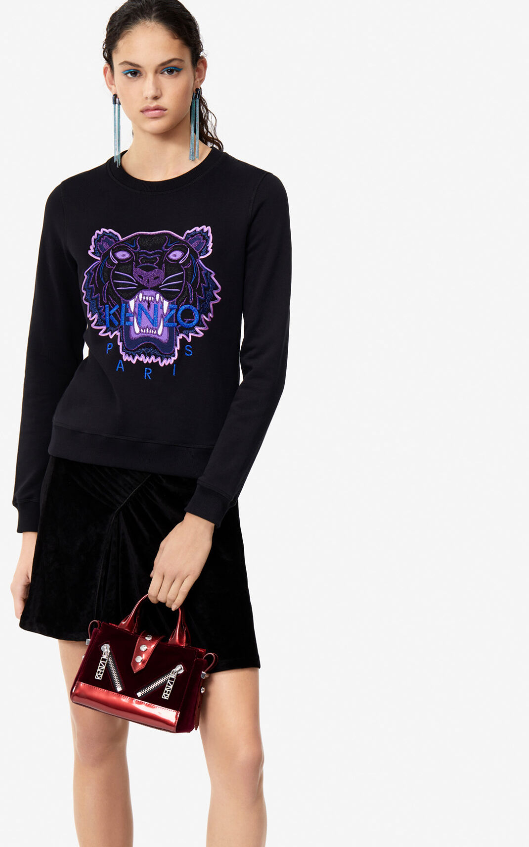 Kenzo Tiger Sudadera Mujer Negras | 2671359-IW